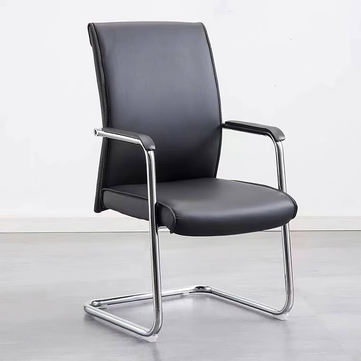 Black Leather Office Chair - Height Adjustable Swivel Desk Chair - ANZHAP BGY-1032 Main picture 1