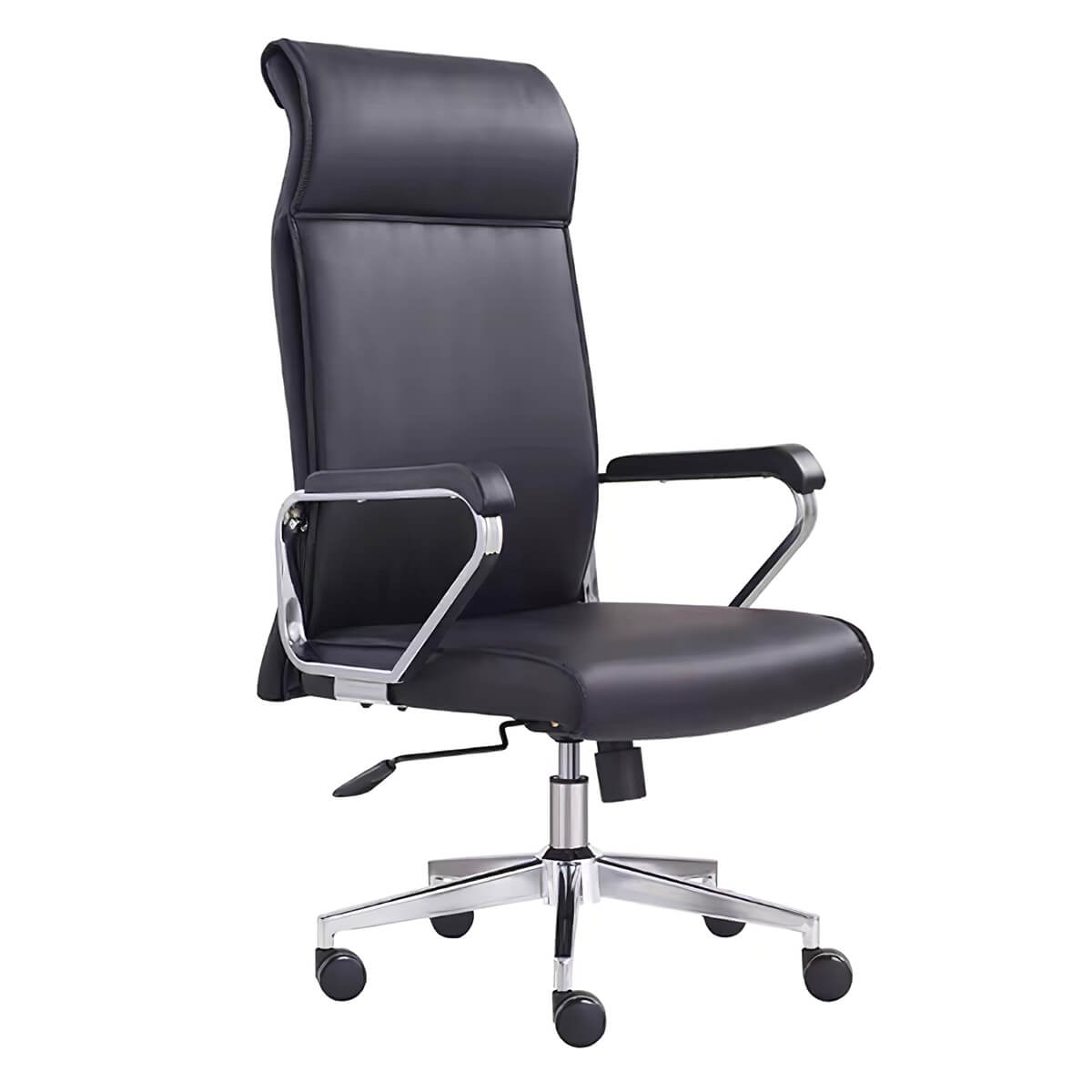 Black Leather Office Chair - Height Adjustable Swivel Desk Chair - ANZHAP BGY-1032 Main picture 5