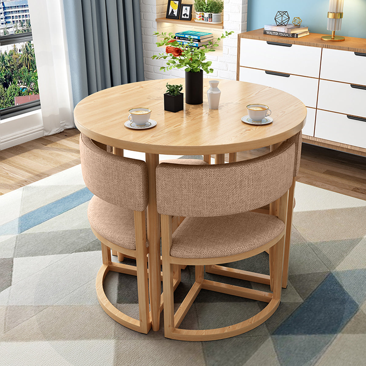 Compact 80cm Office Breakroom Set - Nesting Table and Chairs - ANZHAP JDZH-2021 Main picture04