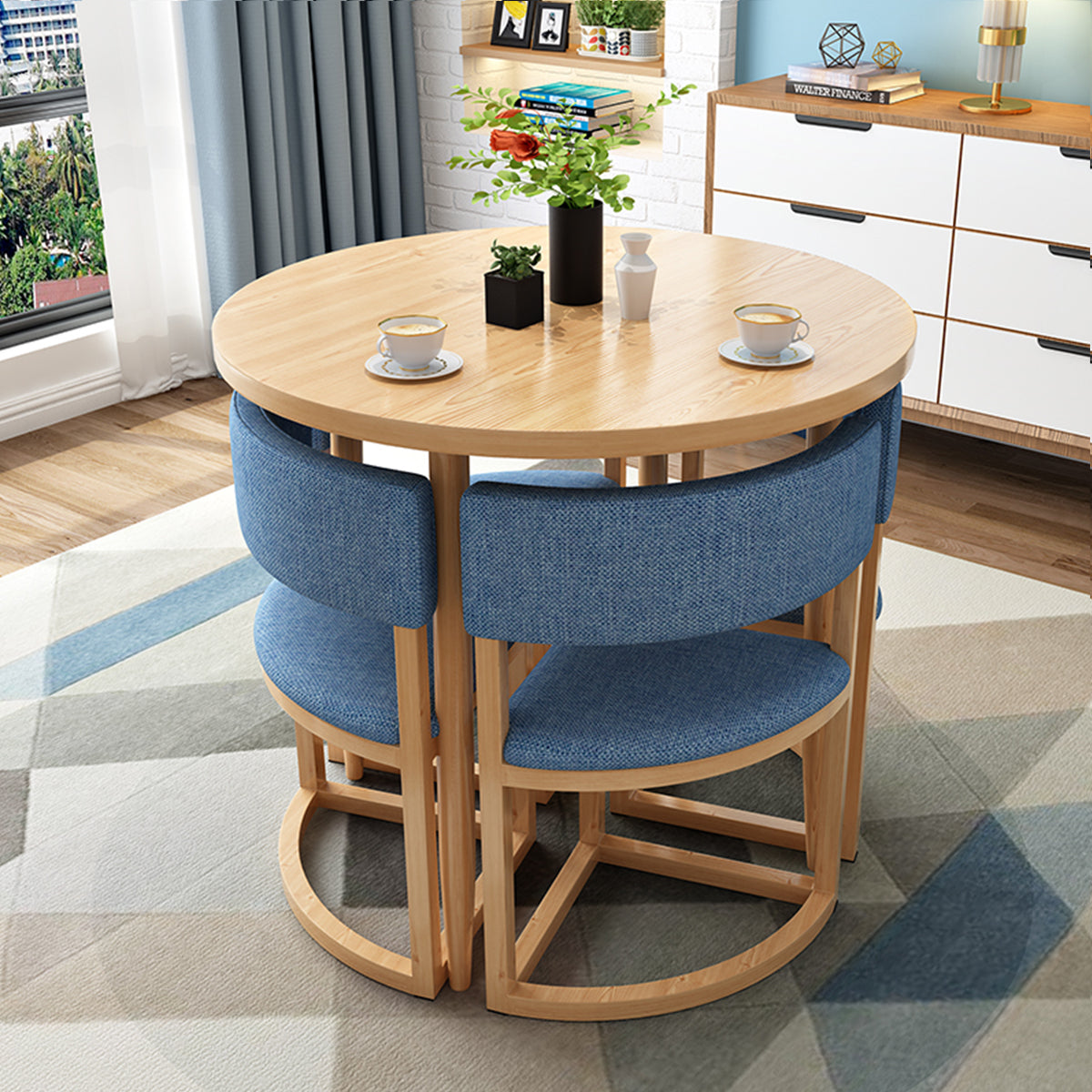 Compact 80cm Office Breakroom Set - Nesting Table and Chairs - ANZHAP JDZH-2021 Main picture05