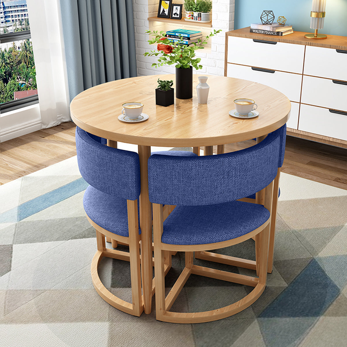 Compact 80cm Office Breakroom Set - Nesting Table and Chairs - ANZHAP JDZH-2021 Main picture06