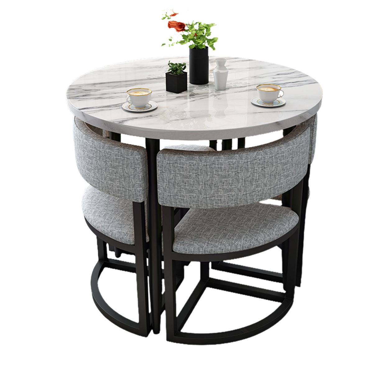 Compact 80cm Office Breakroom Set - Nesting Table and Chairs - ANZHAP JDZH-2021 Main picture 35