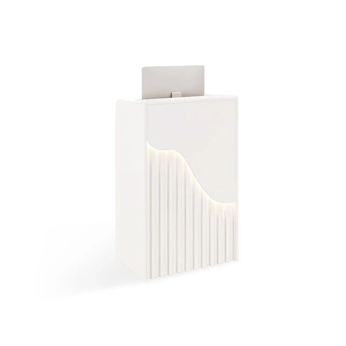 Compact Cashier Counter for Small Shops Wood Slat Checkout Desk ANZHAP-JDT-114-mainpictures 2