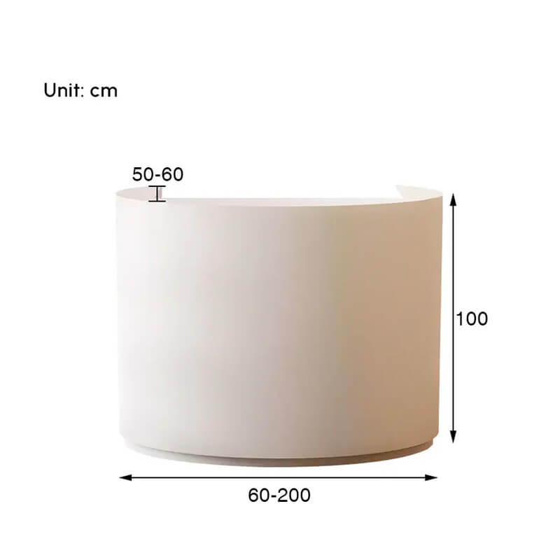Small Minimalist Reception Counter for Yoga Studio With Lockable Drawers - Dimensions