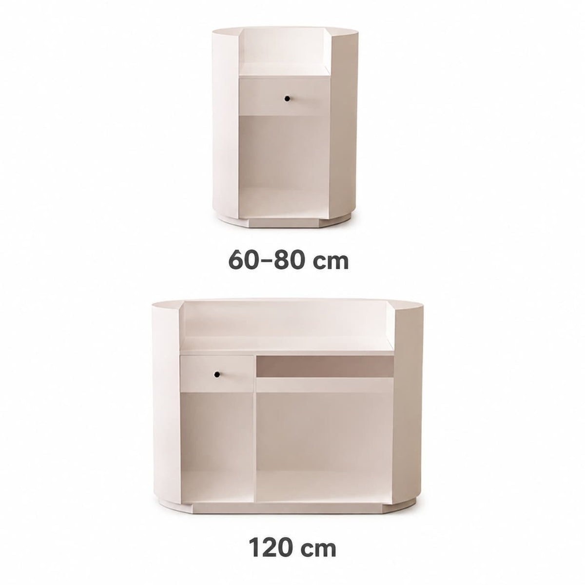 Small Minimalist Reception Counter for Yoga Studio With Lockable Drawers