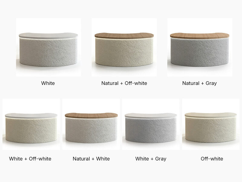 Curved Reception Desk with Double-Curve Design - Color Options