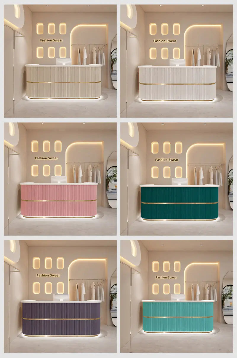 Modern Curved Reception Desk & Dental Front Counter - Color Options