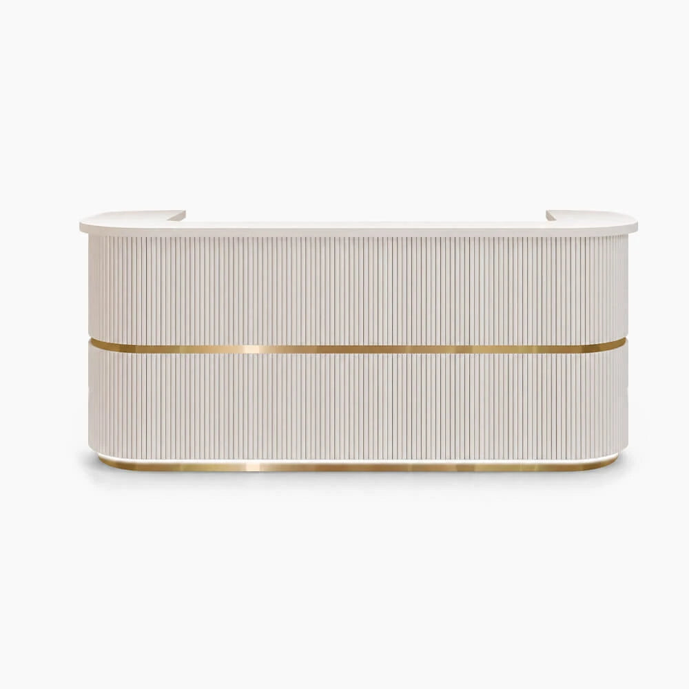 Curved Fluted Welcome Desk for Modern Shops Affordable Luxury Look ANZHAP-JDT-7190-mainpictures 1