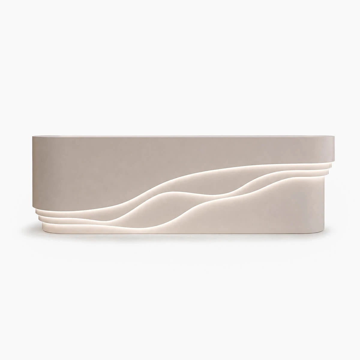 Curved White LED Welcome Desk Modern Reception Area Front Counter ANZHAP- JDT-7118-mainpictures 1