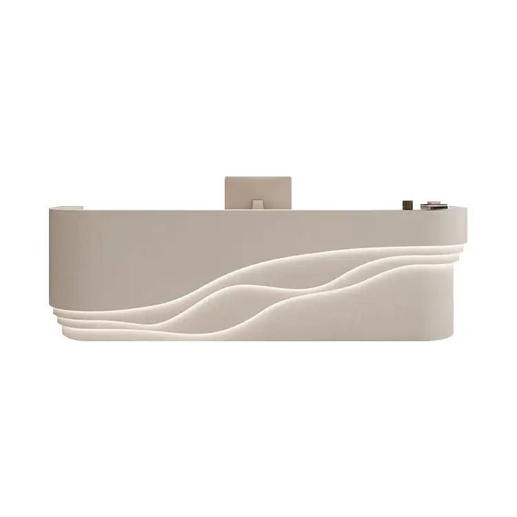 Curved White LED Welcome Desk Modern Reception Area Front Counter ANZHAP- JDT-7118-mainpictures 1