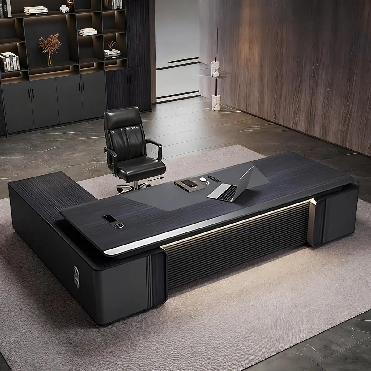 L-Shaped Office Desk with Lockable Storage DrawersANZHAP- LBZ-2082-mainpictures 1