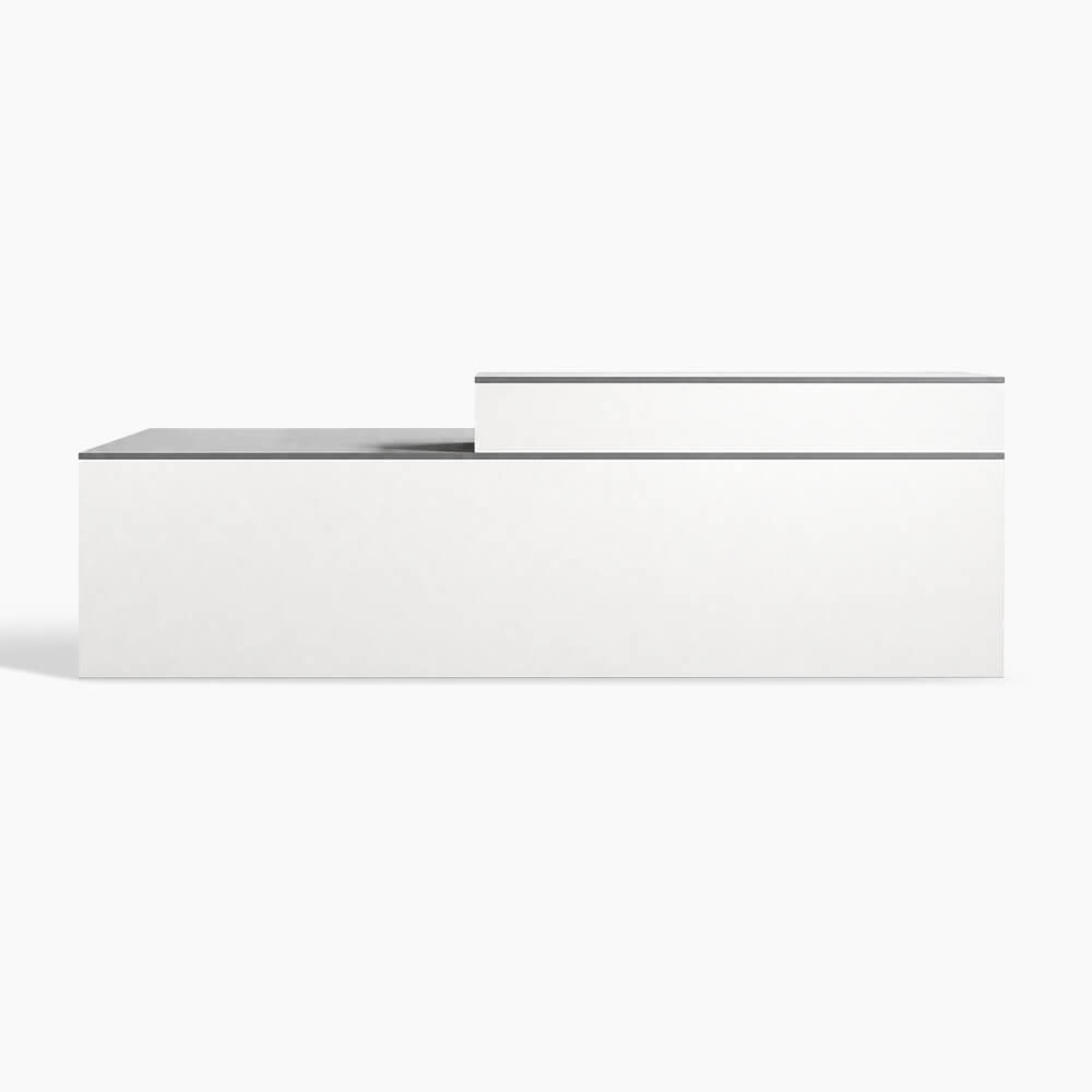 Modern L-Shaped Receptionist Desk & Countertop Desk with Cable Management