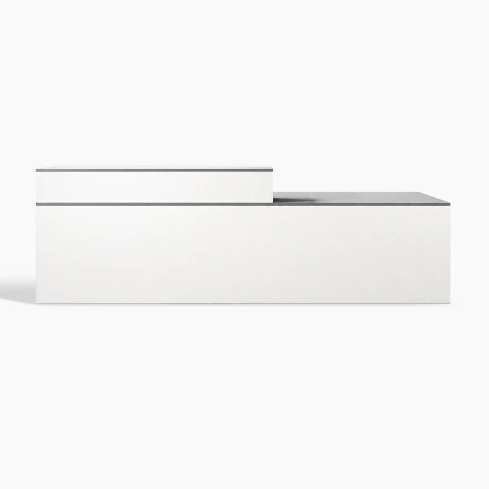 Modern L-Shaped Receptionist Desk & Countertop Desk with Cable Management