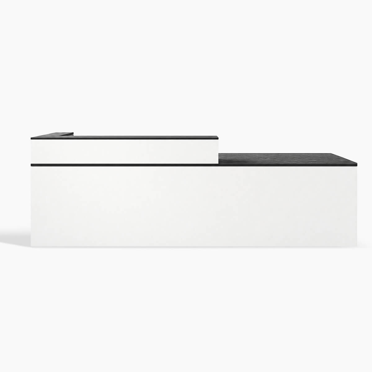 Modern L-Shaped Receptionist Desk & Countertop Desk with Cable Management