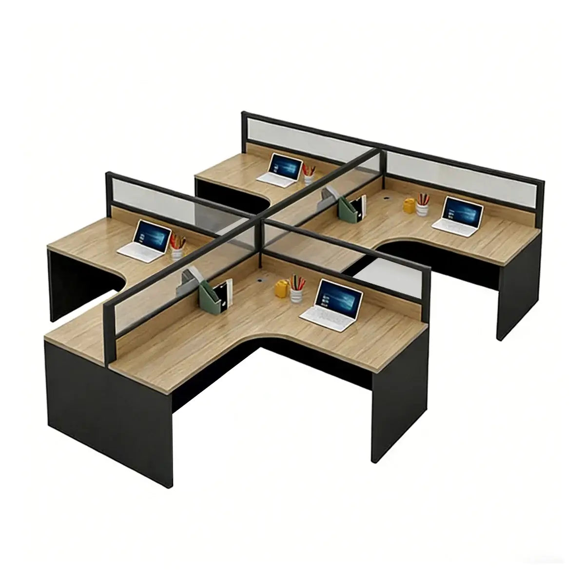 L-Shaped Shared Office Desk - Professional Workstation ANZHAP-YGZ-744-mainpictures 1