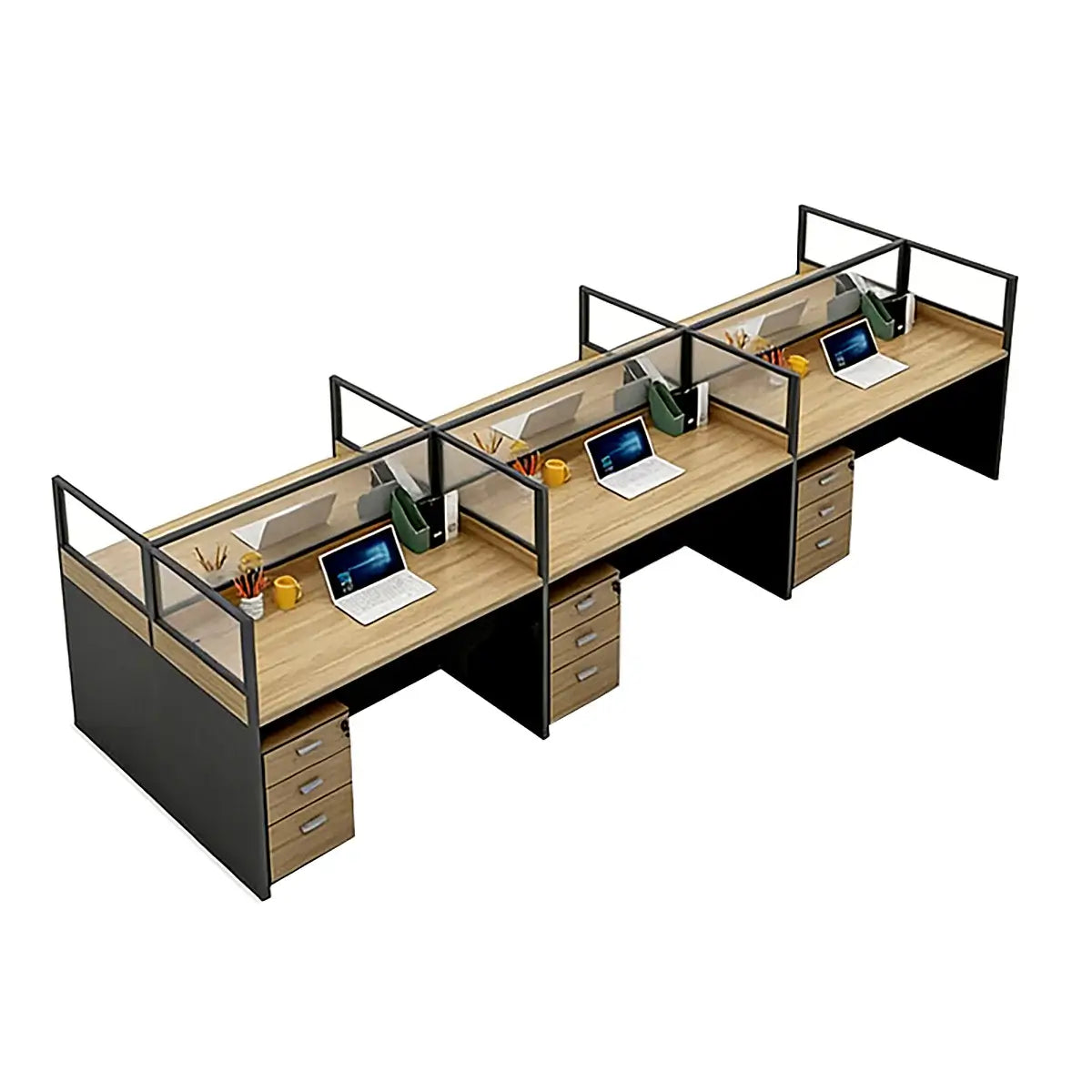 L-Shaped Shared Office Desk - Professional Workstation ANZHAP-YGZ-744-mainpictures 12