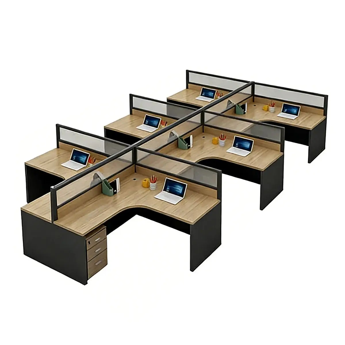 L-Shaped Shared Office Desk - Professional Workstation ANZHAP-YGZ-744-mainpictures 13
