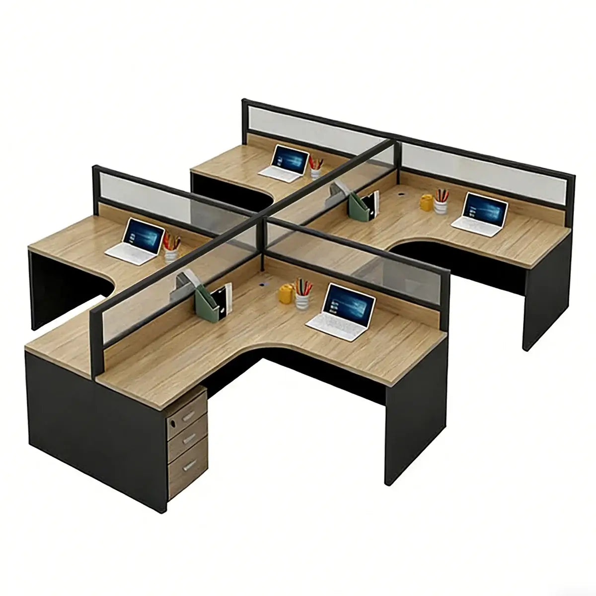 L-Shaped Shared Office Desk - Professional Workstation ANZHAP-YGZ-744-mainpictures 15