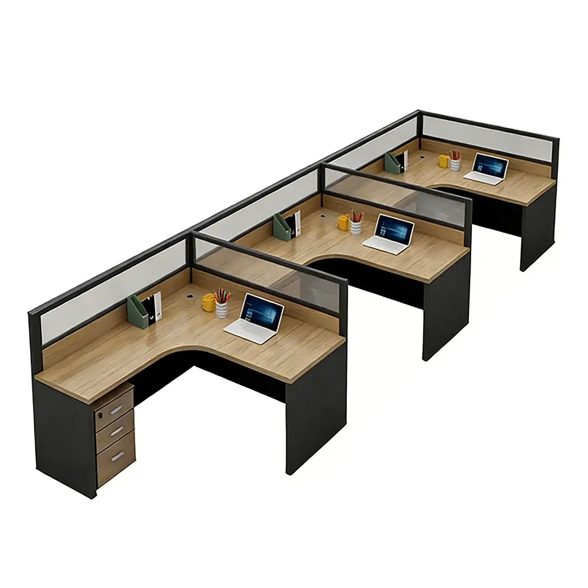 L-Shaped Shared Office Desk - Professional Workstation ANZHAP-YGZ-744-mainpictures 17