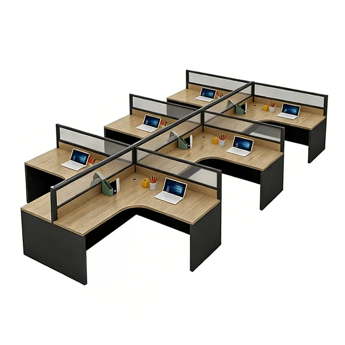L-Shaped Shared Office Desk - Professional Workstation ANZHAP-YGZ-744-mainpictures 25
