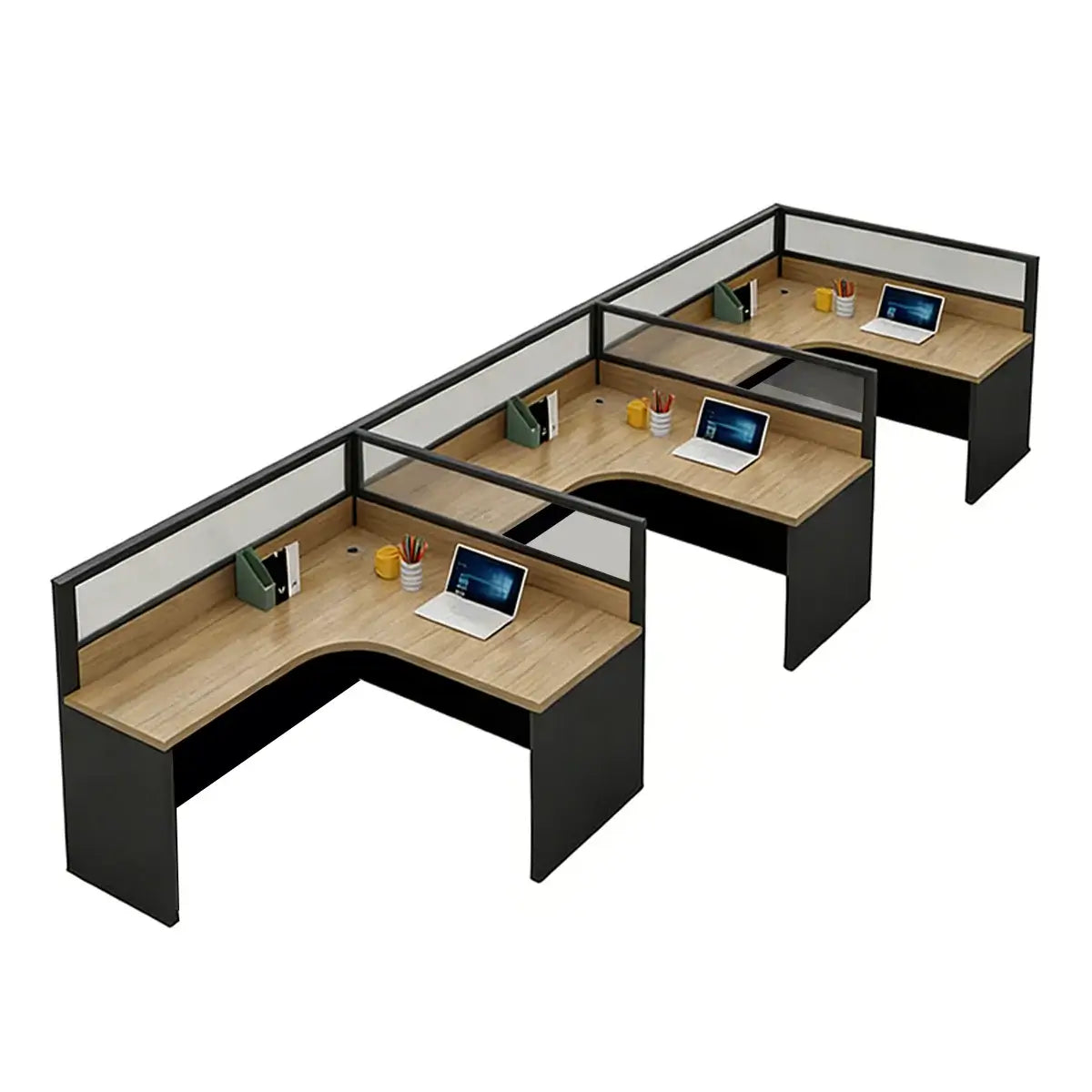 L-Shaped Shared Office Desk - Professional Workstation ANZHAP-YGZ-744-mainpictures 3