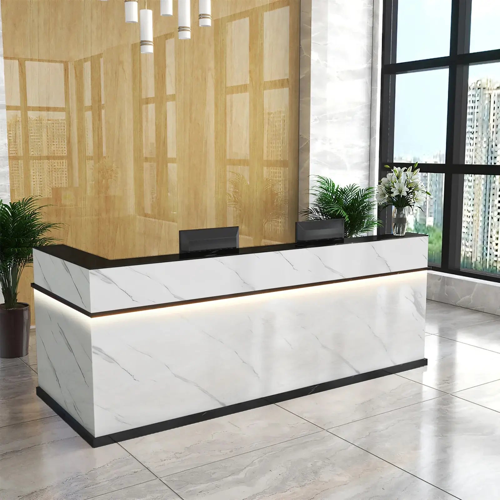 LED Business Reception Desk Checkout Counter Marble Retail Desk ANZHAP-JDT-1049-mianpictures 6