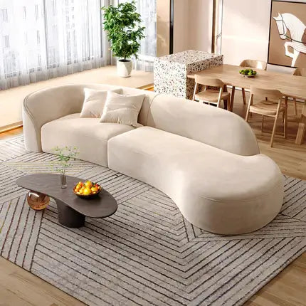 Low Profile Lounge Sofa Modern Curved Fabric Settee ANZHAP-BSF-035-mainpictures 17