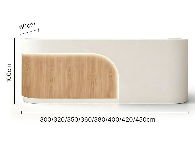 Modern Dental Reception Desk for Clinics and Offices - Dimensions