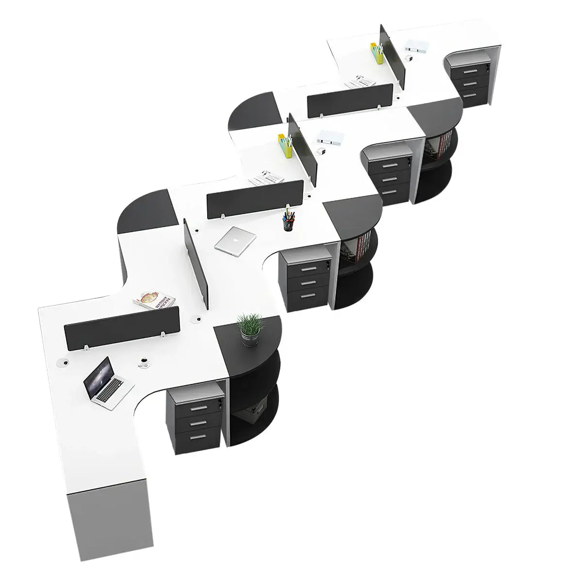 Modern Curved Adjustable Desk - Creative Agency Workstation ANZHAP- BGZ-007-mainpictures 101