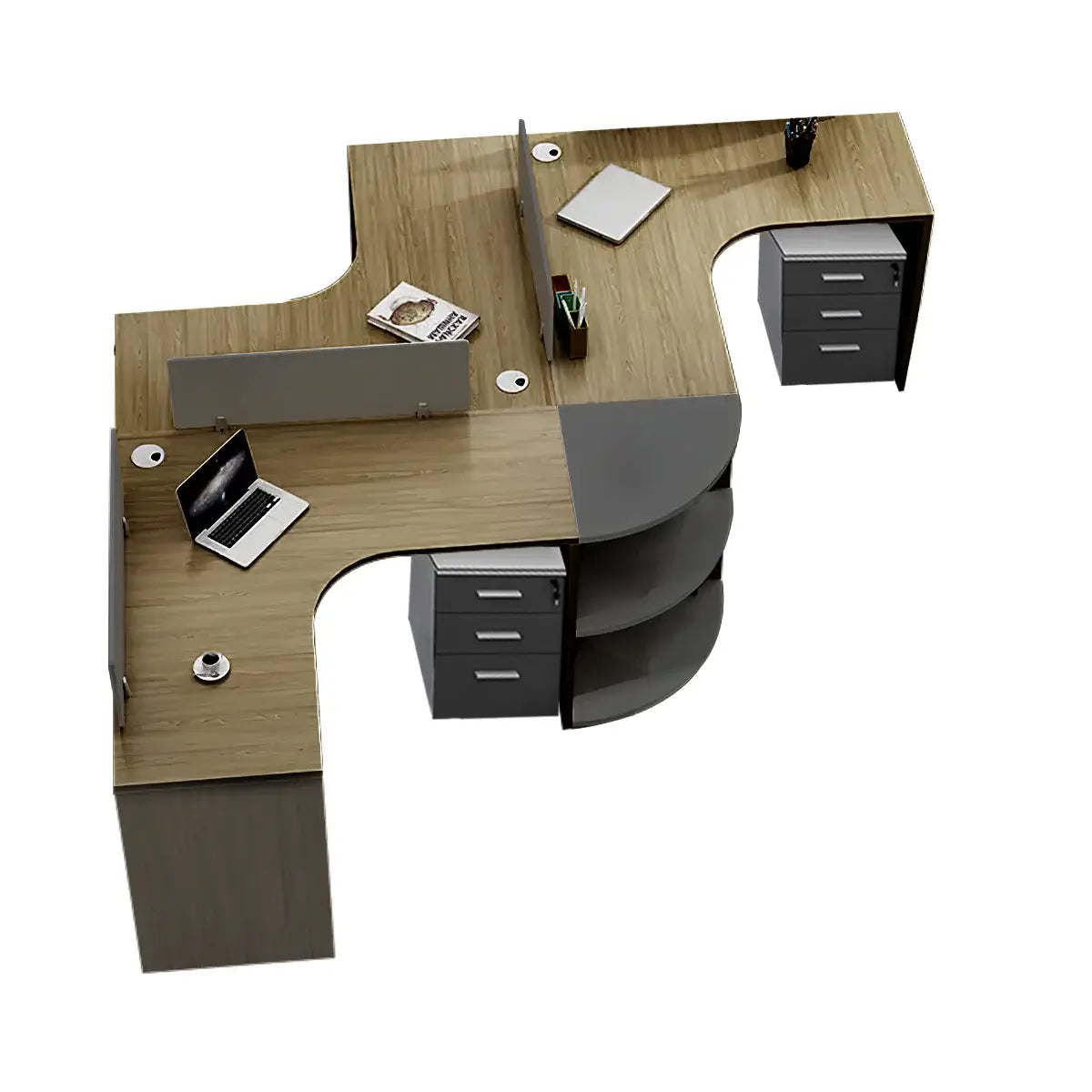 Modern Curved Adjustable Desk - Creative Agency Workstation ANZHAP- BGZ-007-mainpictures 52