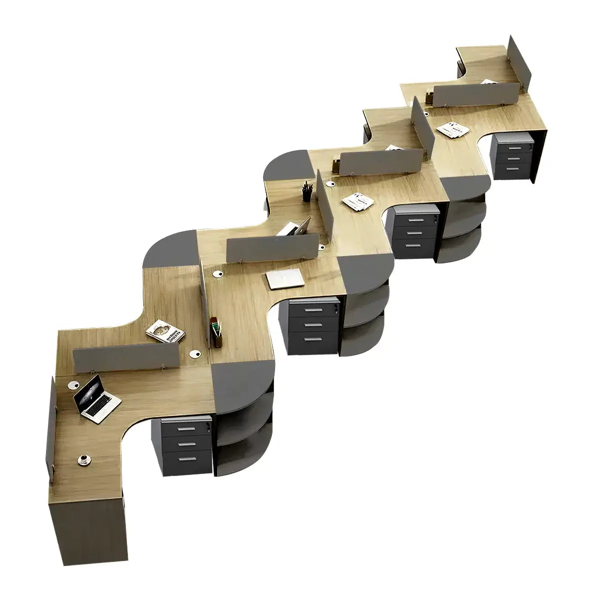 Modern Curved Adjustable Desk - Creative Agency Workstation ANZHAP- BGZ-007-mainpictures 62
