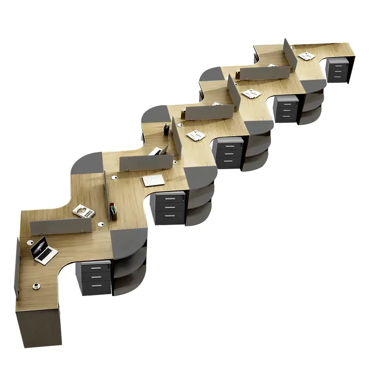 Modern Curved Adjustable Desk - Creative Agency Workstation ANZHAP- BGZ-007-mainpictures 64