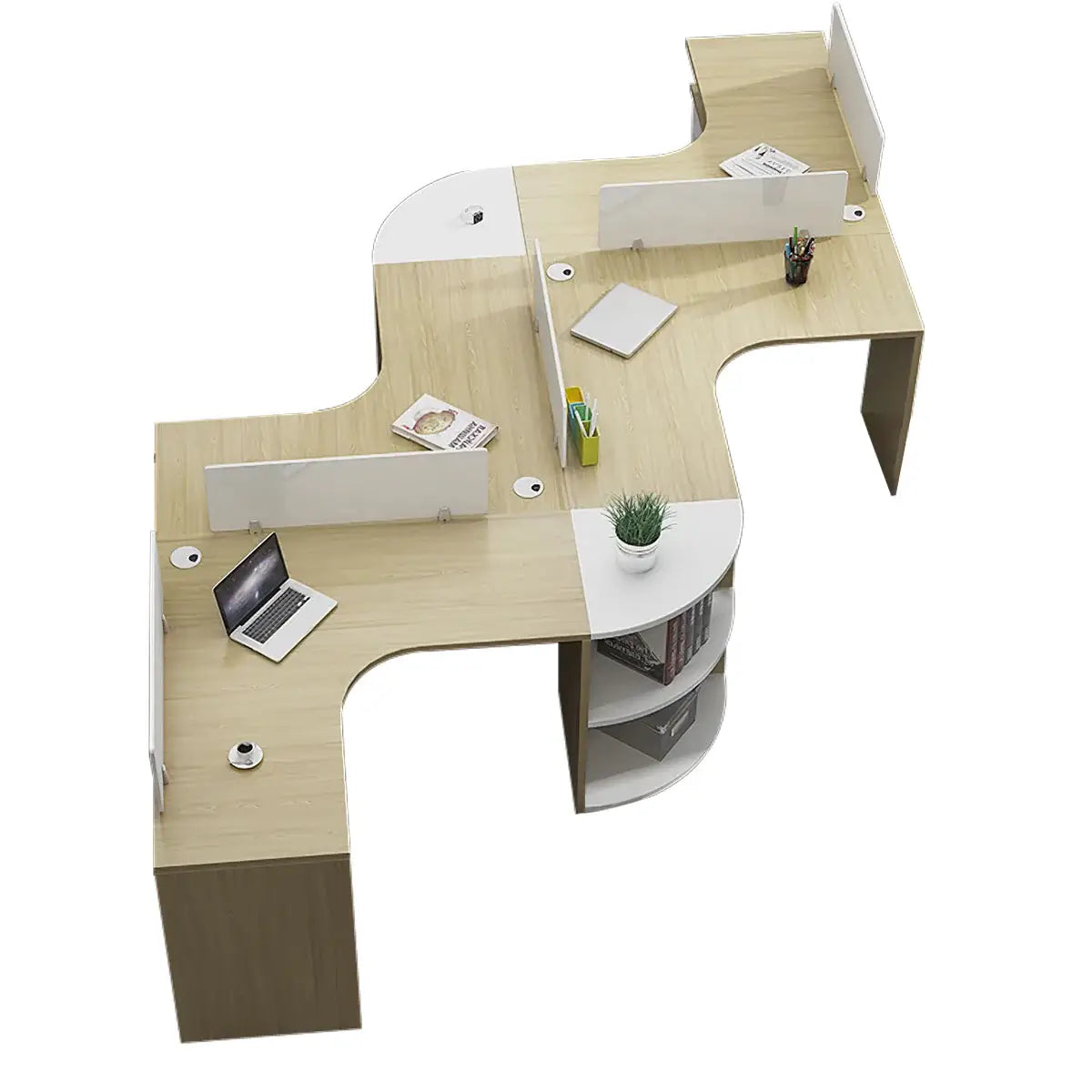 Modern Curved Adjustable Desk - Creative Agency Workstation ANZHAP- BGZ-007-mainpictures 75