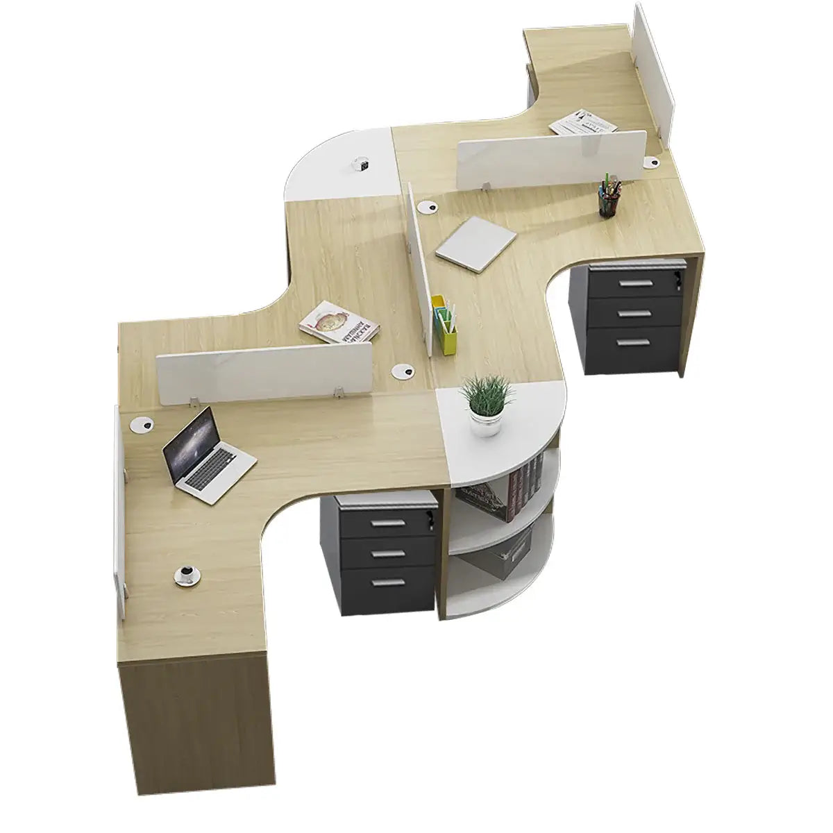 Modern Curved Adjustable Desk - Creative Agency Workstation ANZHAP- BGZ-007-mainpictures 76