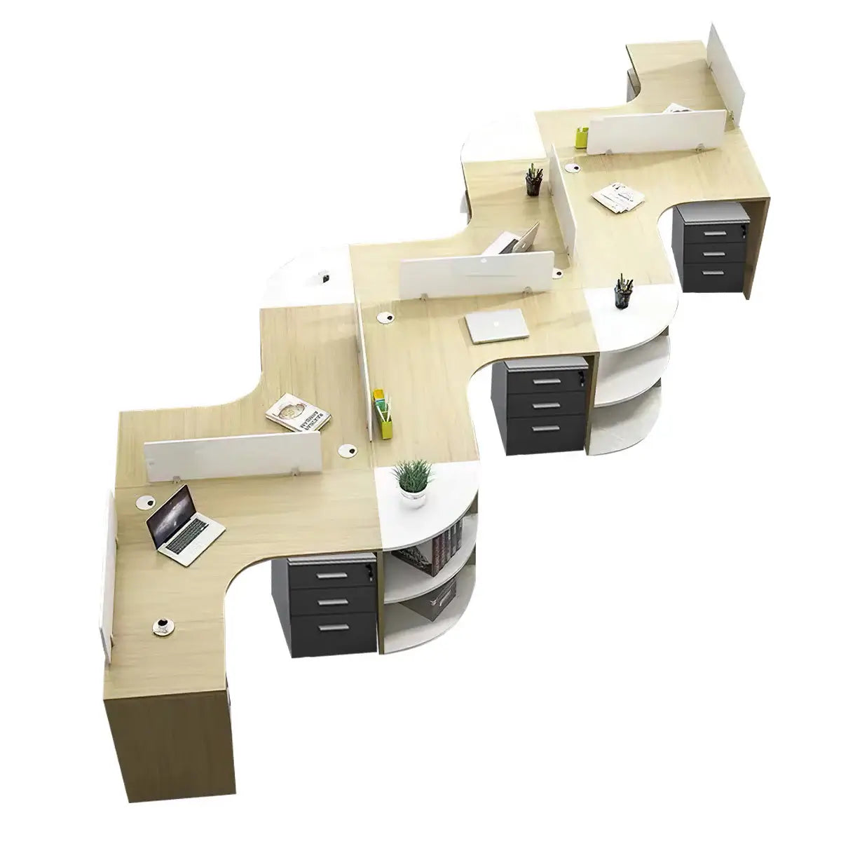 Modern Curved Adjustable Desk - Creative Agency Workstation ANZHAP- BGZ-007-mainpictures 80