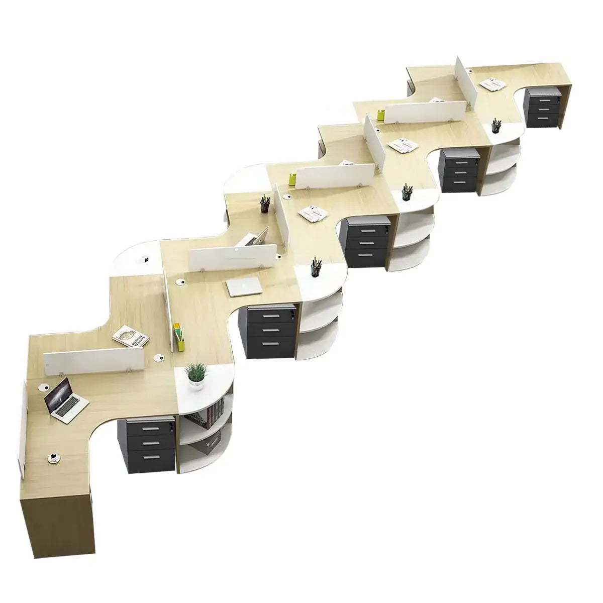 Modern Curved Adjustable Desk - Creative Agency Workstation ANZHAP- BGZ-007-mainpictures 86