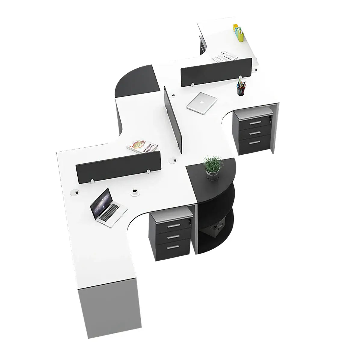 Modern Curved Adjustable Desk - Creative Agency Workstation ANZHAP- BGZ-007-mainpictures 95