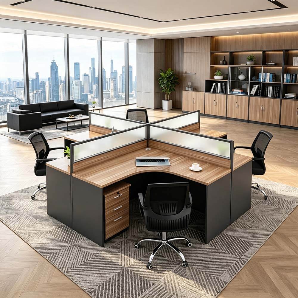 Modern Curved Office Table - Compact Workstation with Drawers ANZHAP- BGZ-2024-mainpictures 14