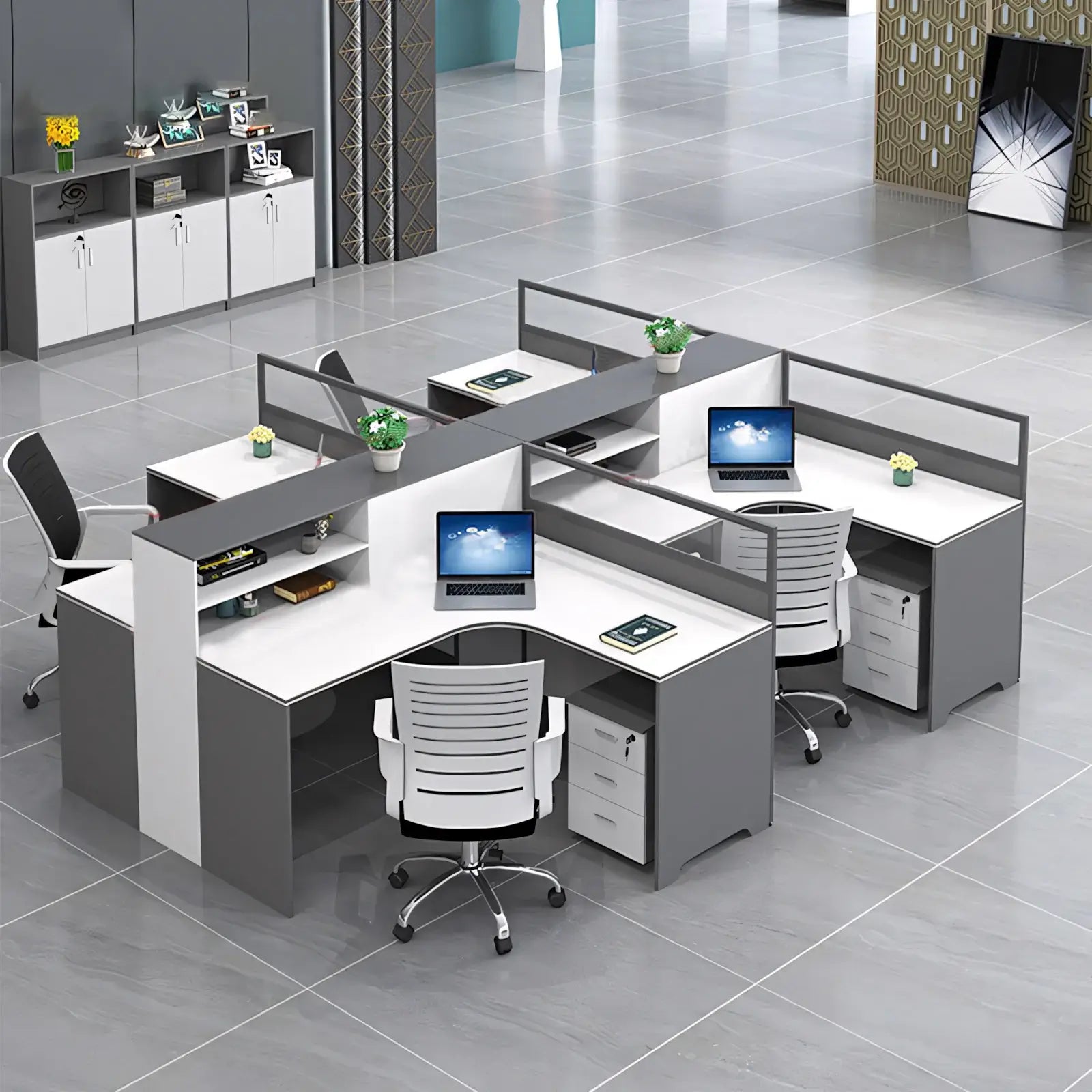 Modern L-Shaped Desk - Corner Workstation with Storage ANZHAP-YGZ-734-mainpictures 1