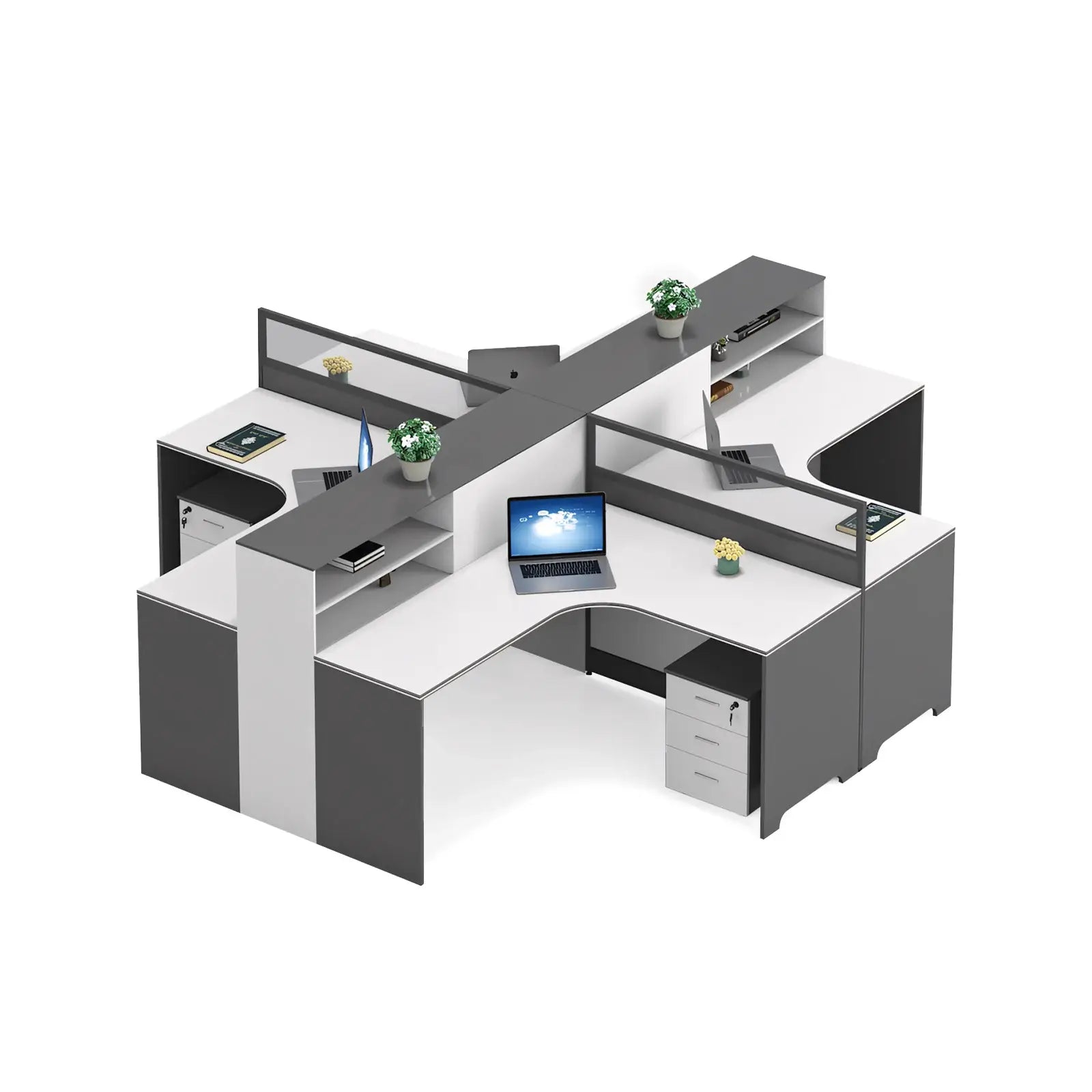 Modern L-Shaped Desk - Corner Workstation with Storage ANZHAP-YGZ-734-mainpictures 2
