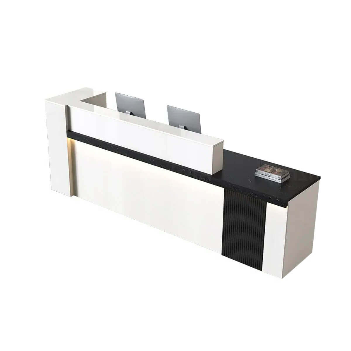 Modern L-Shaped Reception Desk with LED Lighting Office Welcome Desk ANZHAP-JDT-2217-mainpictures 1