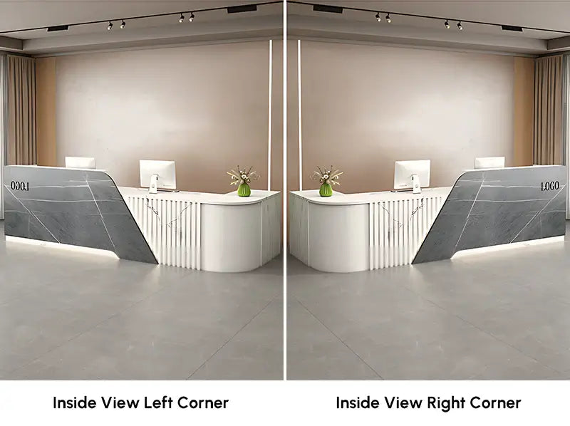Modern L-Shaped Reception Desk for Medical Clinics & Offices - Style Options