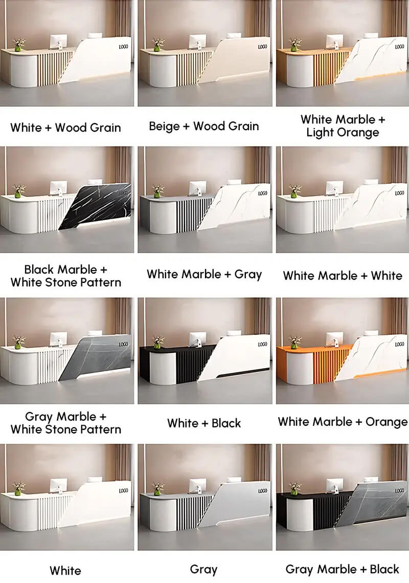Modern L-Shaped Reception Desk for Medical Clinics & Offices - Color Options