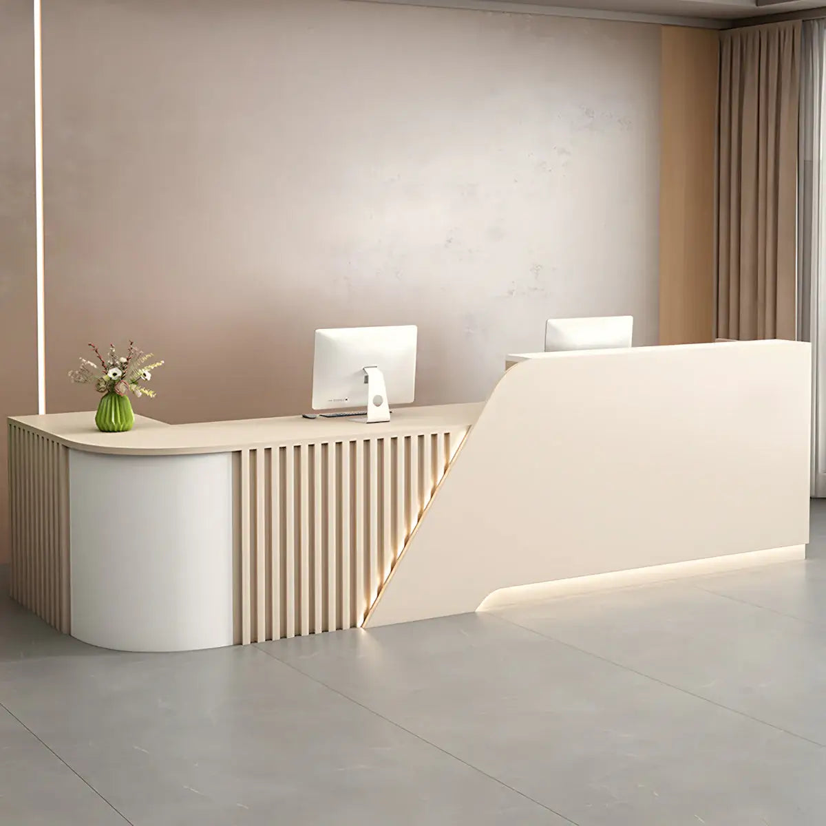 Modern L-Shaped Reception Desk with LED for Medical Clinics Offices ANZHAP- JDT-2248-mainpictures 24