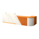 White Textured + Orange / Inside View Right Corner / L160*W60*H100cm