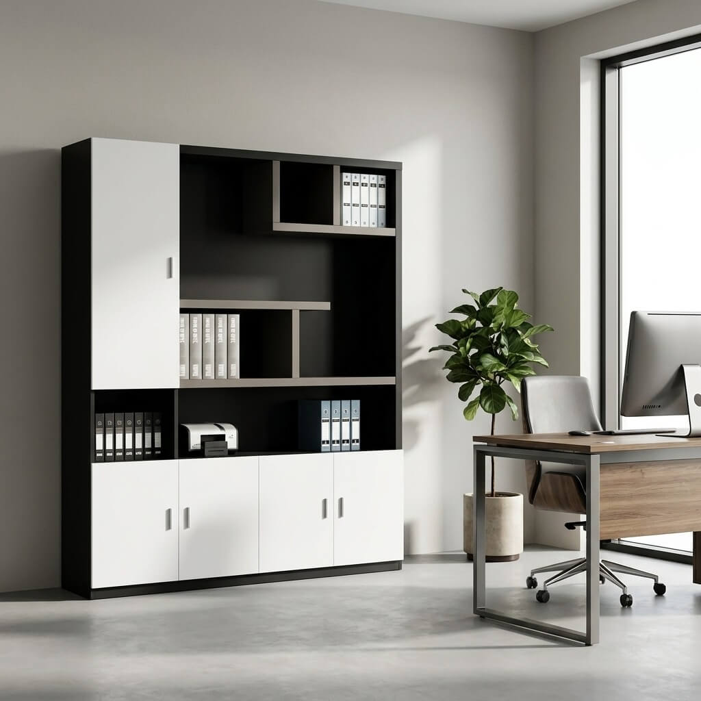 Modern Office Storage Cabinet with Partitioned Shelves ANZHAP-WJG-711-mainpictures 1