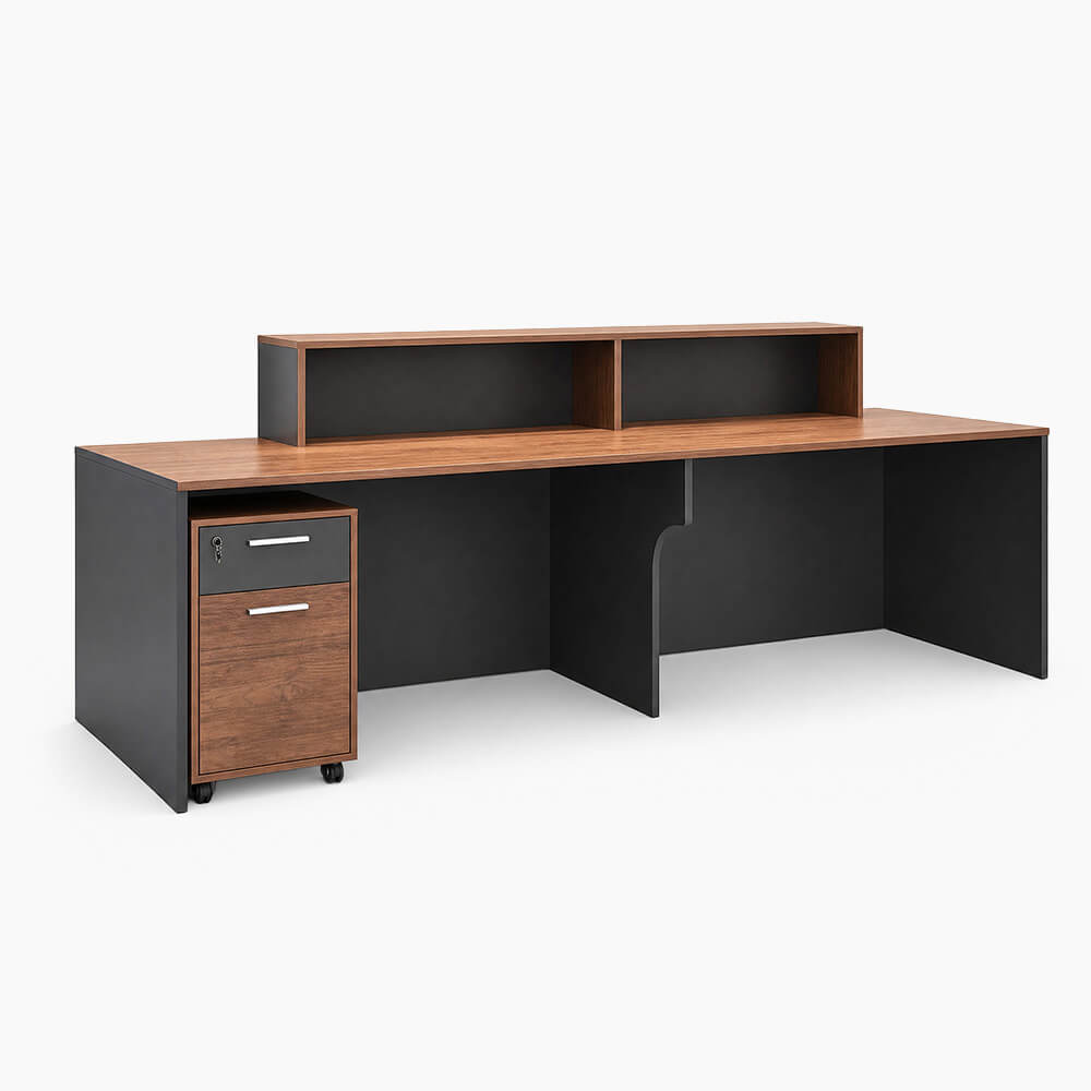 Modern Reception Counter with Storage for Professional Offices