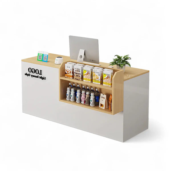 Modern Retail Checkout Counter with Display Shelf Affordable Sales Desk ANZHAP-JDT-2043-mainpictures 13