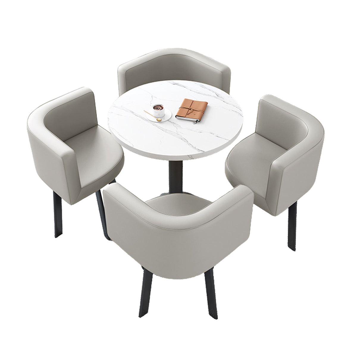 Modern Round Nesting Table and 4 Chairs Set for Office Cafes - ANZHAP JDZH-2022 Main picture 22