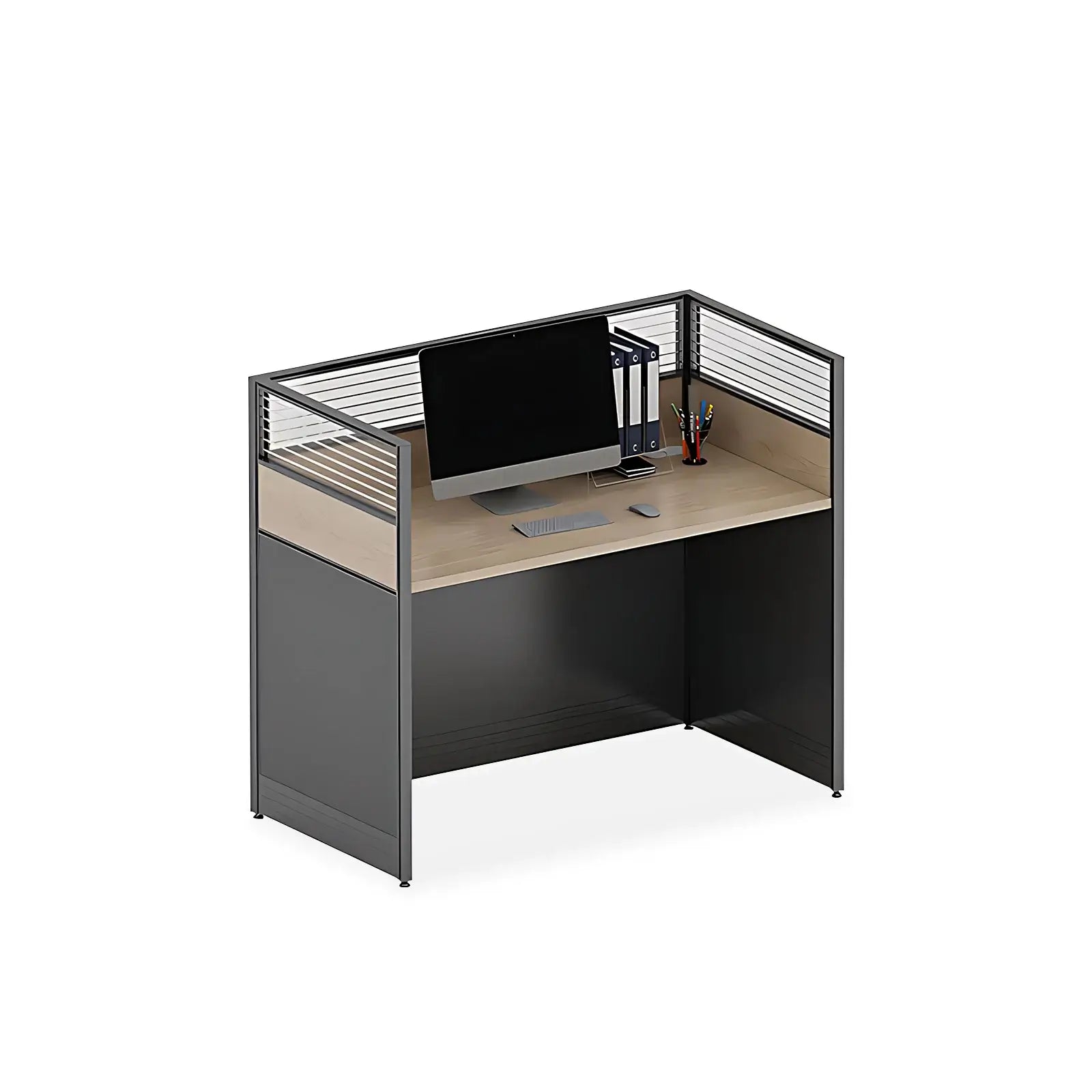 Modern Workstation - Dual Monitor Desk with Privacy Screen ANZHAP- YGZ-745-mainpictures 1
